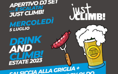 5 LUGLIO: DRINK AND CLIMB! con la seconda tipologia della nostra “Birretta” by OLDO Birrificio e salsiccia alla griglia!