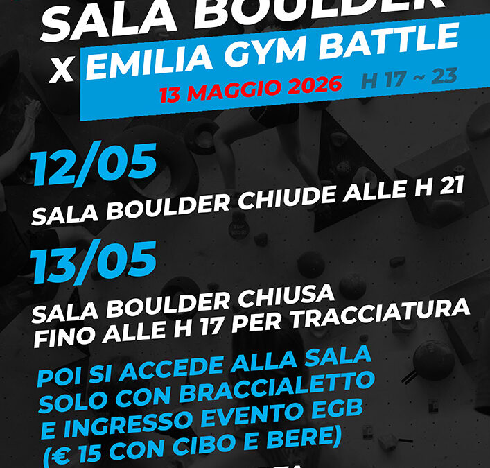 MODIFICA ACCESSO sala Boulder 12 e 13 MAGGIO